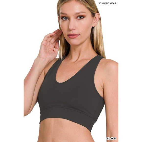Zenana Athletic‎ Racerback Cropped Tank Top Black XL - Picture 2 of 4